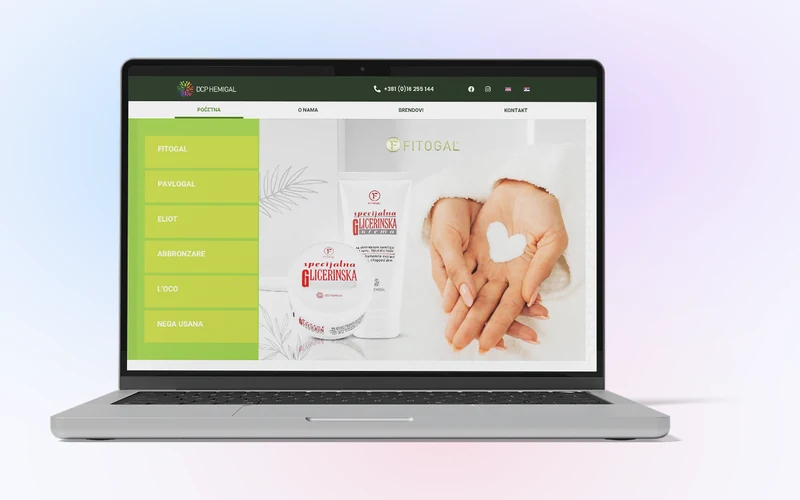 Izrada web sajta za Hemigal – primer iz portfolija DesignJust4You