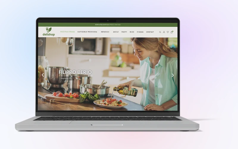Izrada web sajta za Delishop – primer iz portfolija DesignJust4You