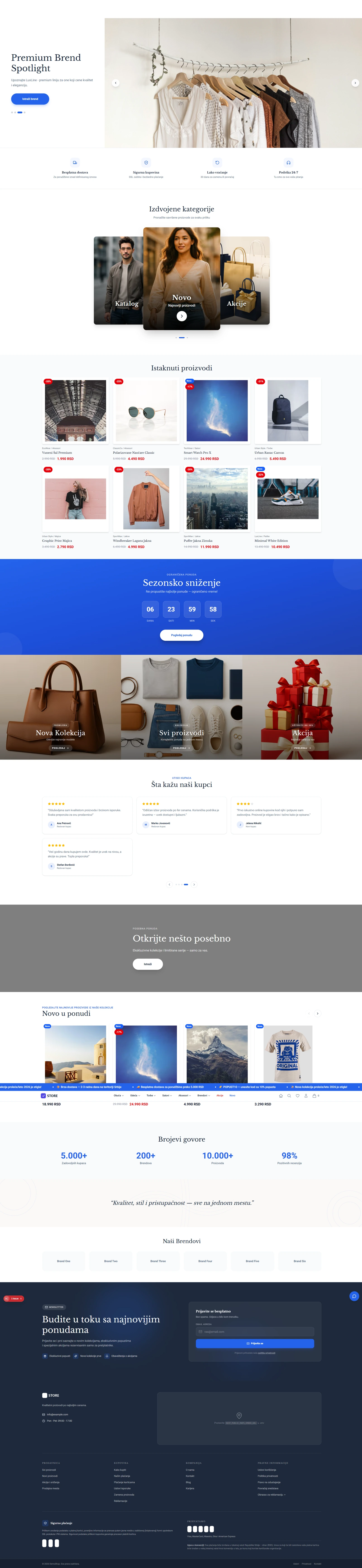 Demo E-Commerce CMS — prikaz naše demo prodavnice i sistema za upravljanje sadržajem