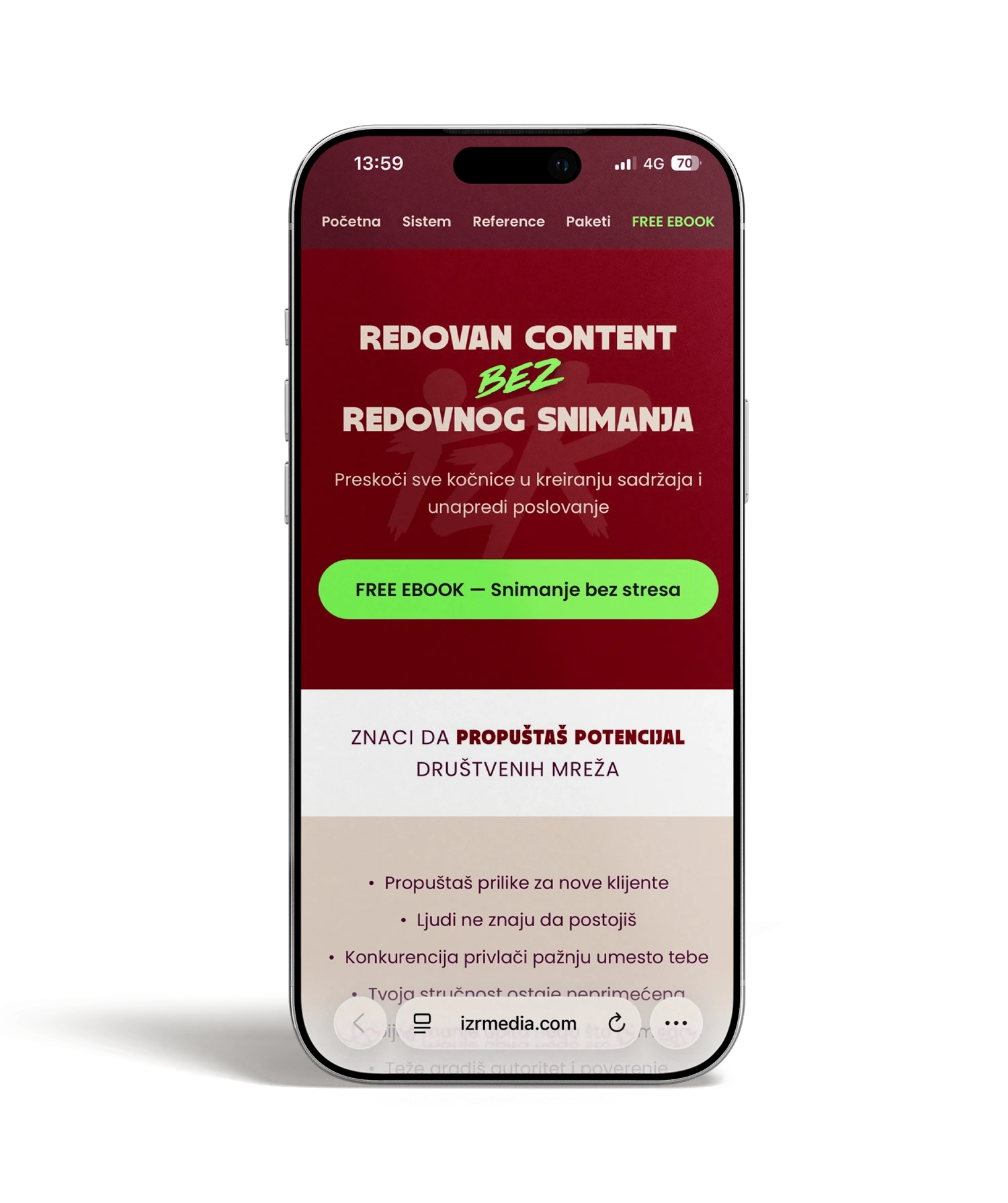 IZR Media — mobilni prikaz