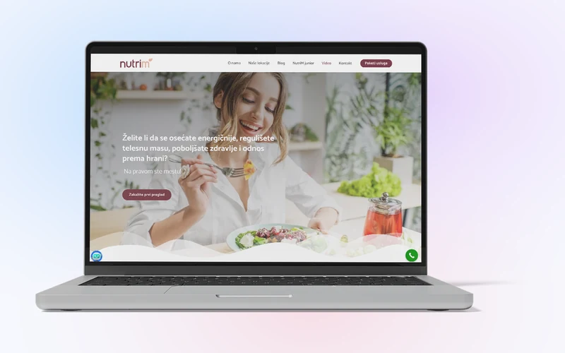 Izrada web sajta za Nutrim – primer iz portfolija DesignJust4You