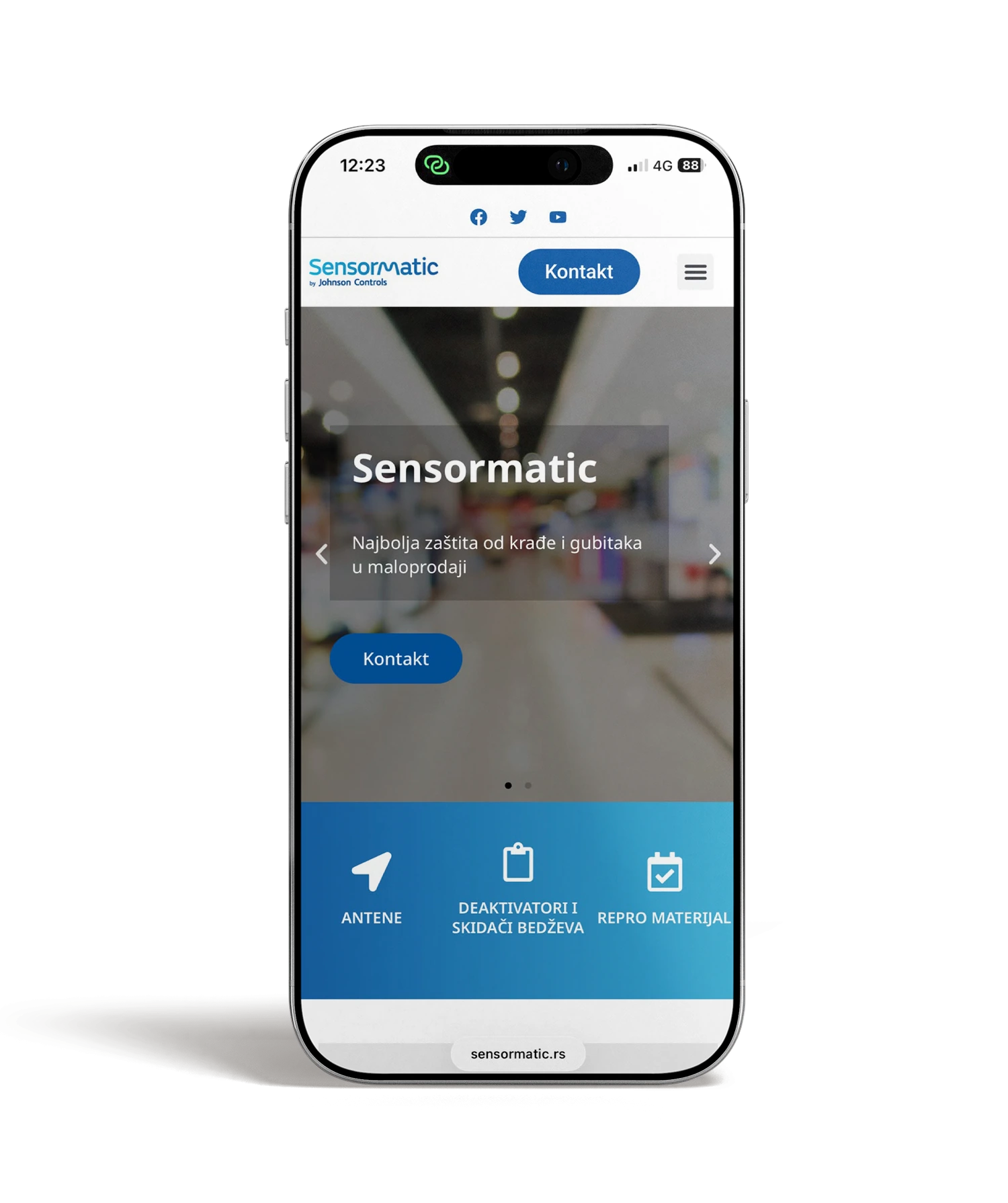 Sensormatic — mobilni prikaz