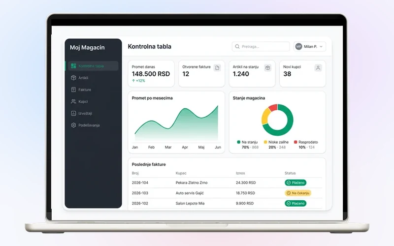 Moj Magacin — warehouse management and invoicing software preview