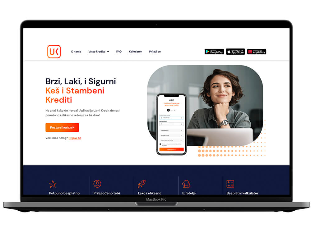 Uzmi Kredit website development