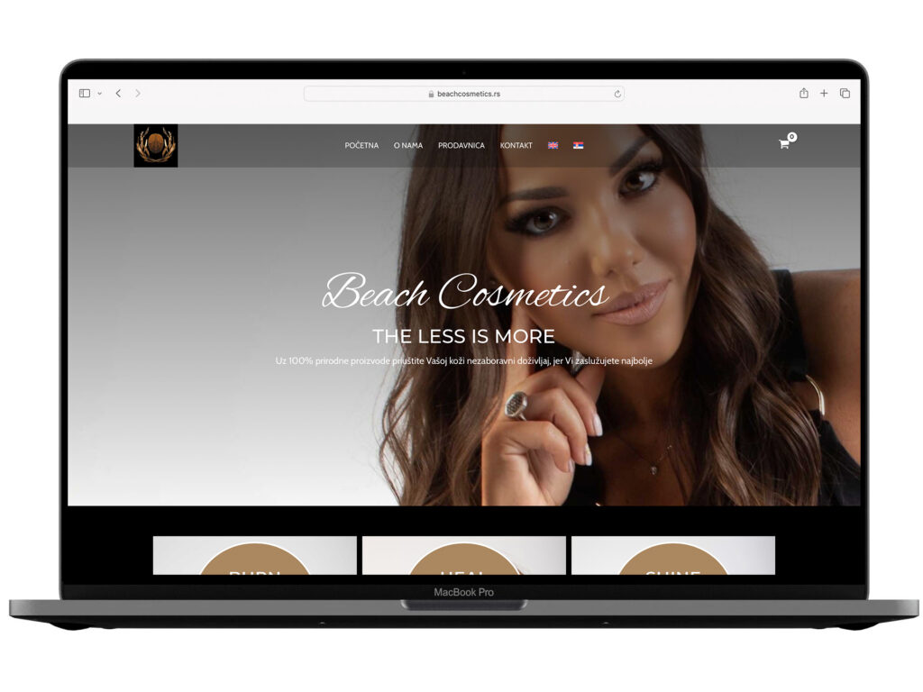 Website development for Beach Cosmetics — an example from the DesignJust4You portfolio