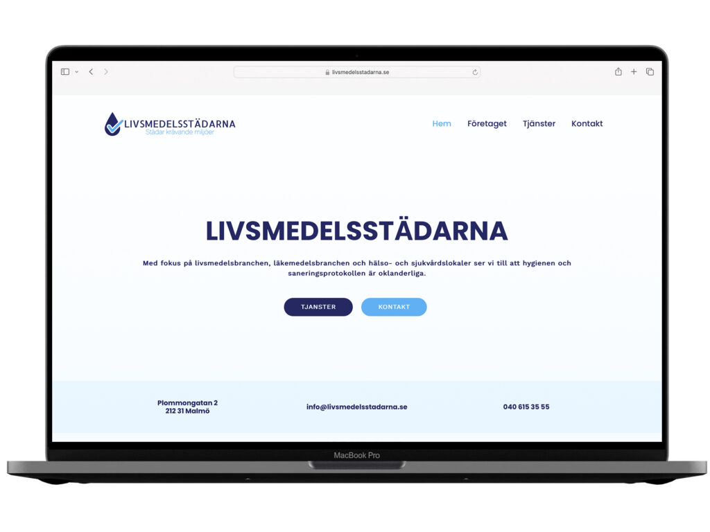 Livsmedelsstädarna website shown on a laptop