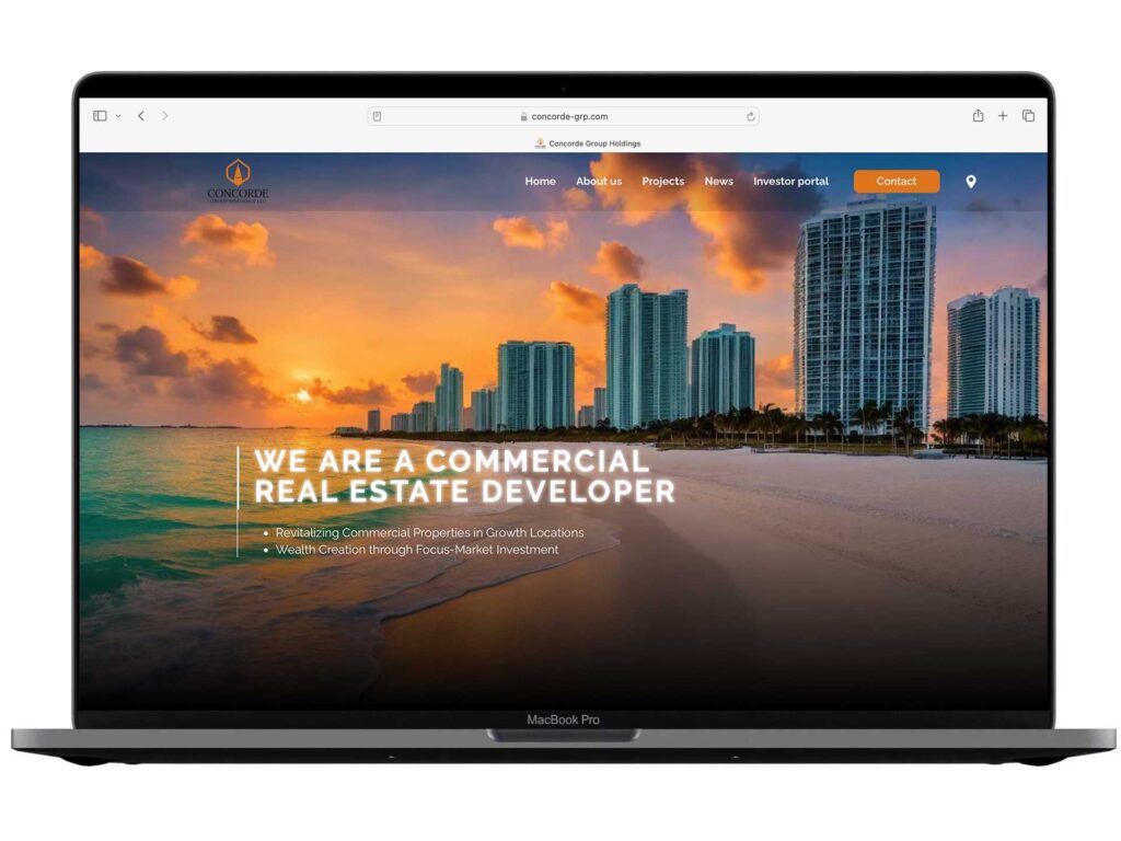 Website development for Concorde — an example from the DesignJust4You portfolio