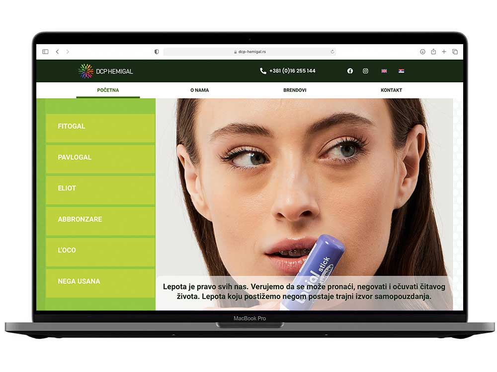 Izrada web sajta za Hemigal – primer iz portfolija DesignJust4You