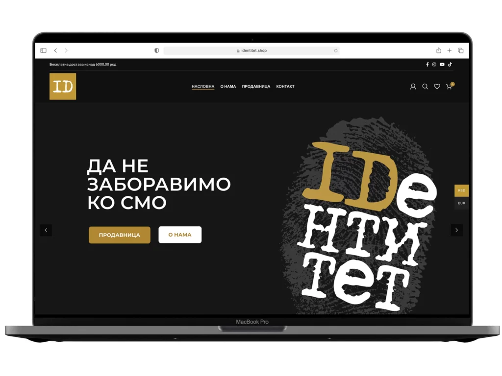 Website development for Identitet — an example from the DesignJust4You portfolio