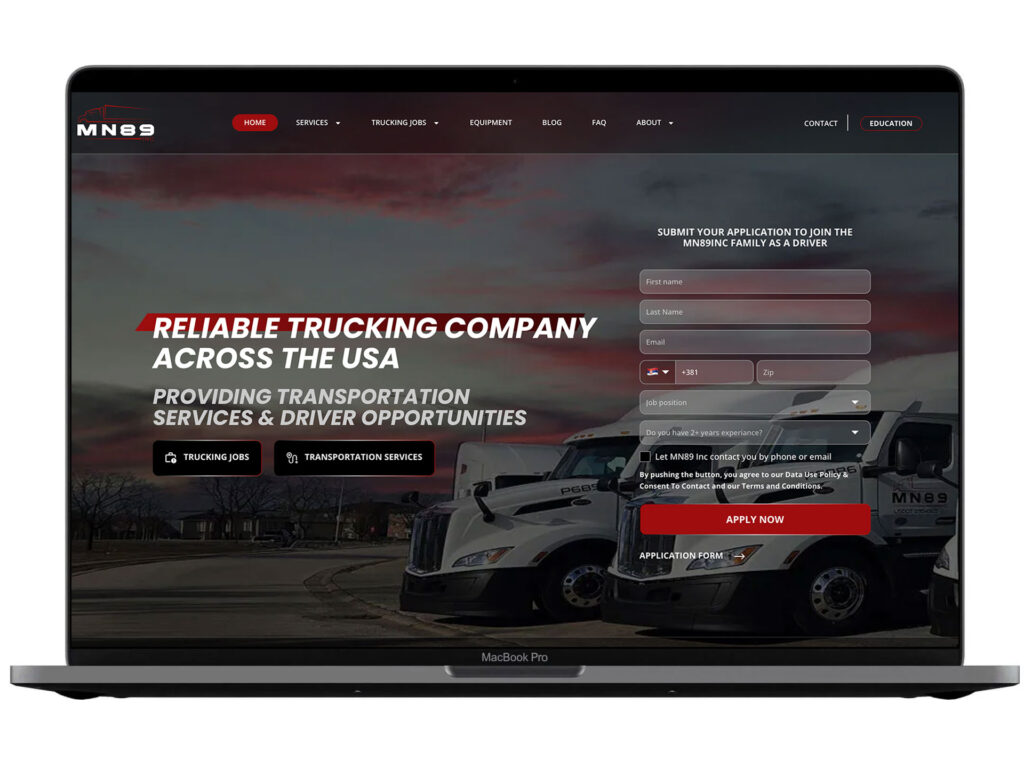 Website development for Mn89com — an example from the DesignJust4You portfolio