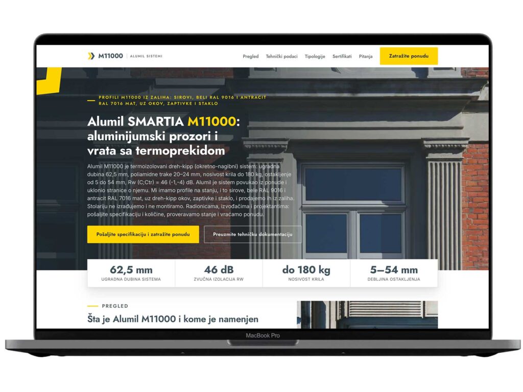 Website project preview: ALUMIL
