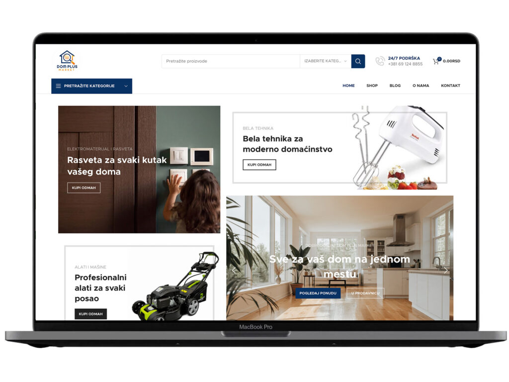 Website project preview: DOM PLUS MARKET